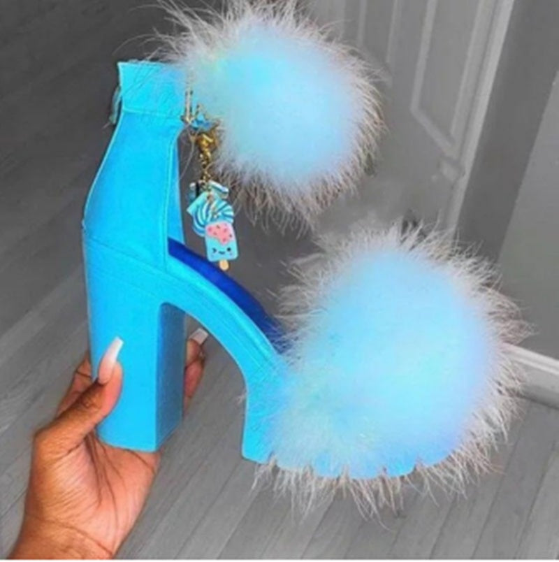 European and American Thick Heel Sandals