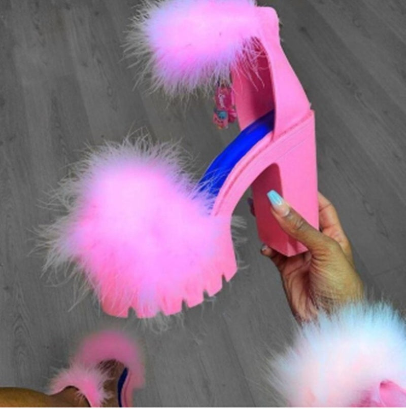 European and American Thick Heel Sandals