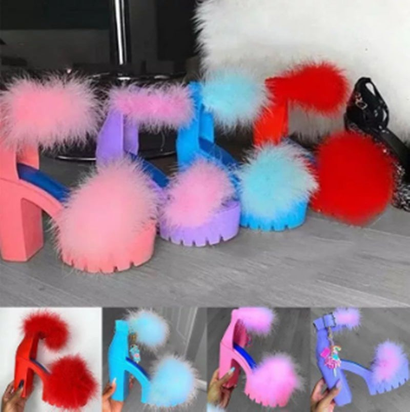 European and American Thick Heel Sandals