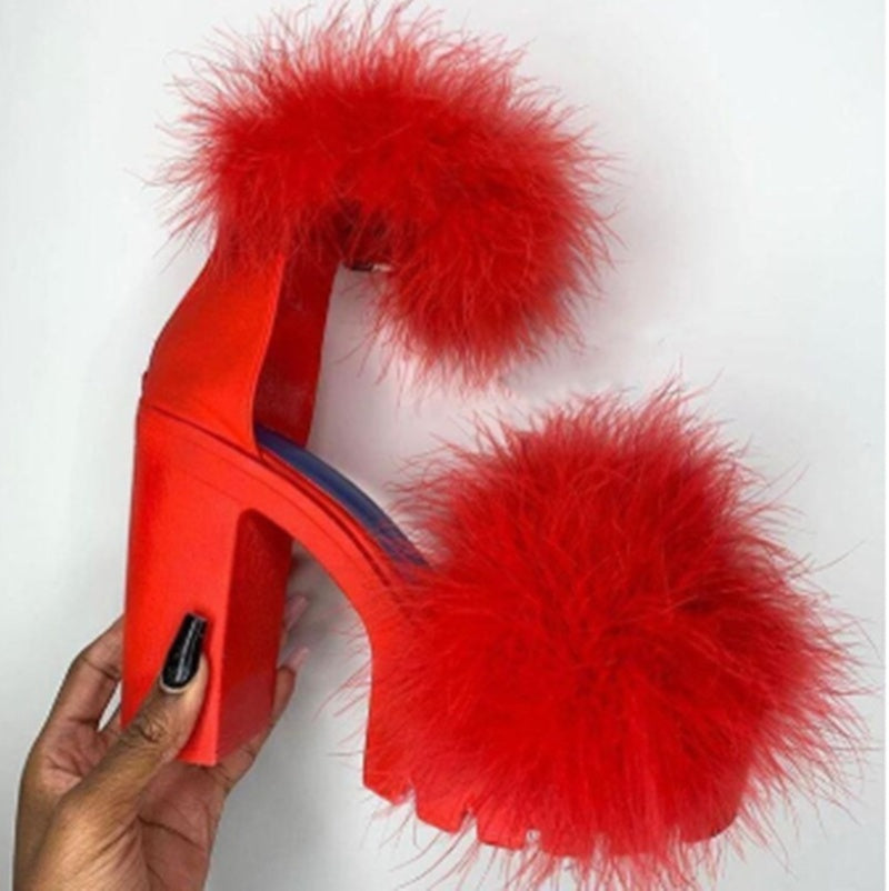 European and American Thick Heel Sandals