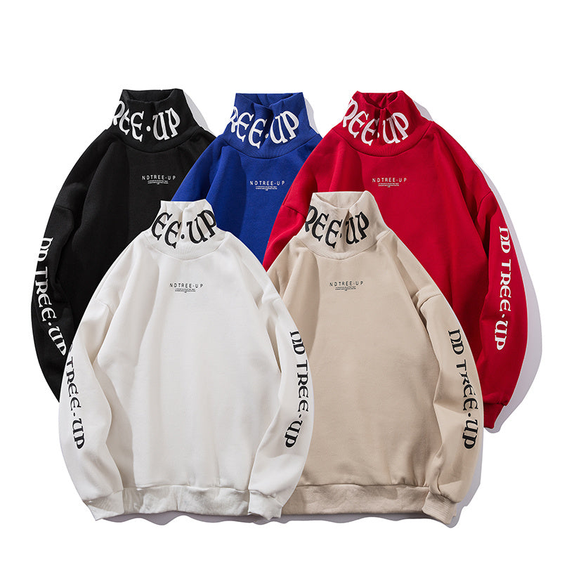Loose Inside Plus Velvet Hip-hop Turtleneck Sweater
