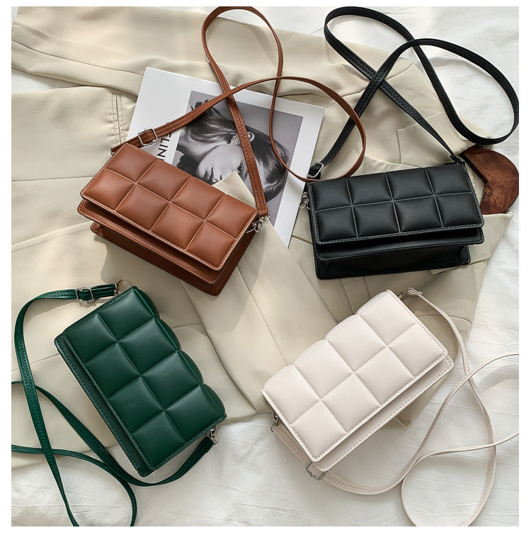 Embroidered Thread Texture Single Shoulder Messenger Small Square Bag