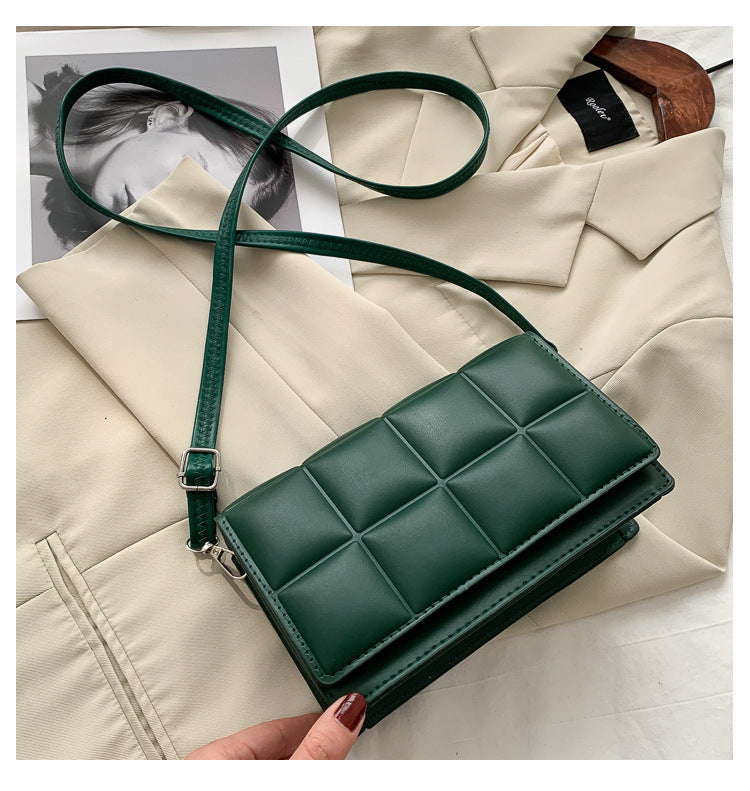 Embroidered Thread Texture Single Shoulder Messenger Small Square Bag