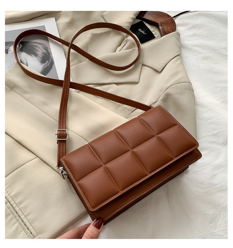 Embroidered Thread Texture Single Shoulder Messenger Small Square Bag