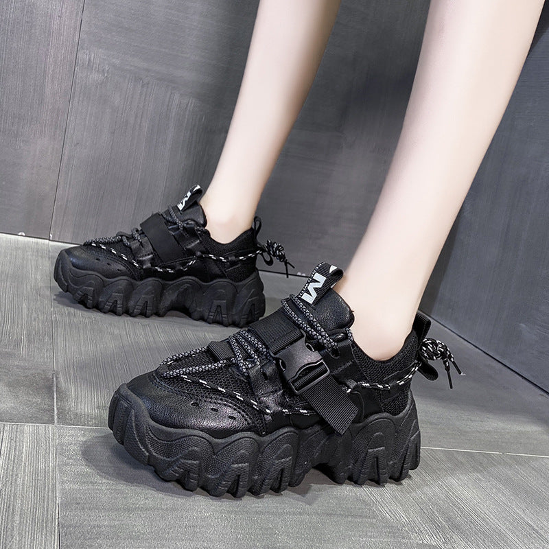 Casual Black Sports Daddy Shoes All-match for Students