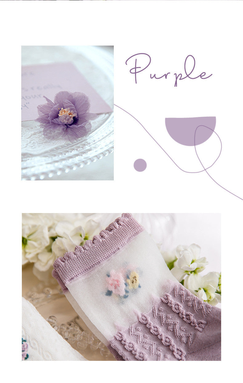 Trendy Spring And Summer Middle Tube Retro Rabbit Cotton Ladies Socks