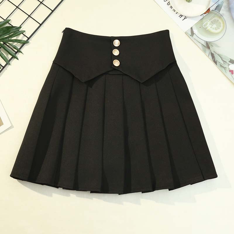 High Waist Irregular Pleated A-line Skirt