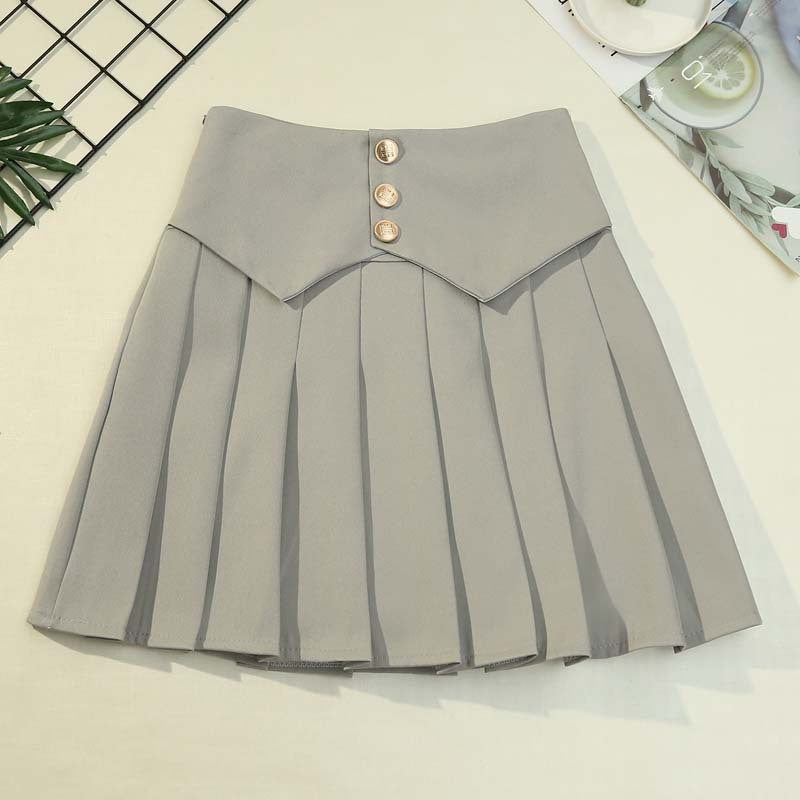 High Waist Irregular Pleated A-line Skirt