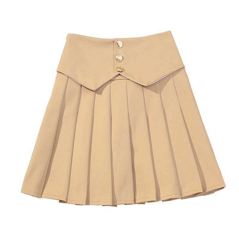 High Waist Irregular Pleated A-line Skirt