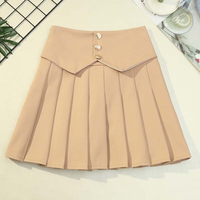High Waist Irregular Pleated A-line Skirt