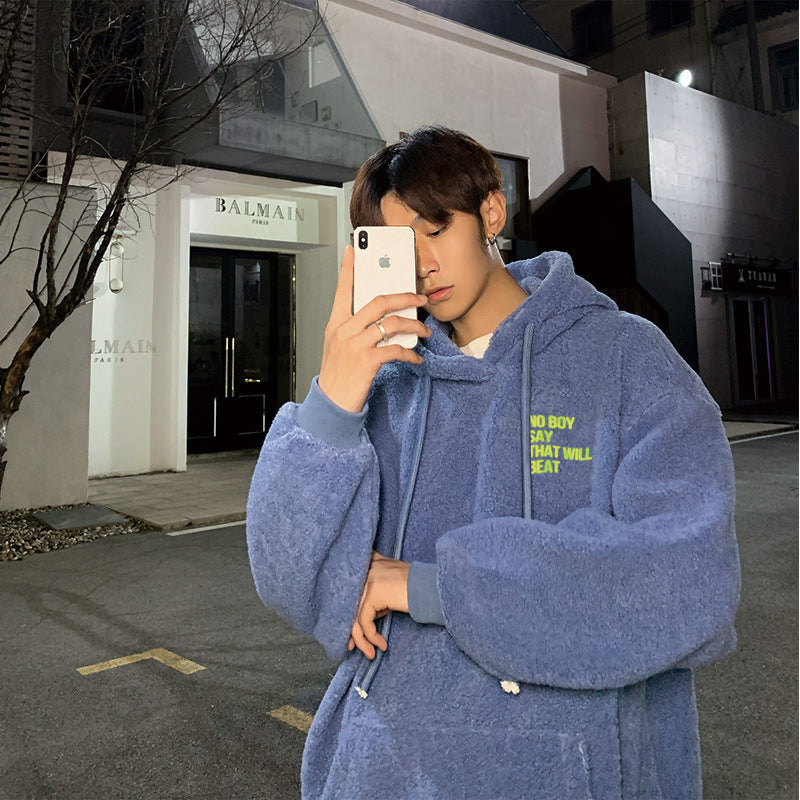 Lamb Wool Sweater Loose Plus Velvet Thick Coat