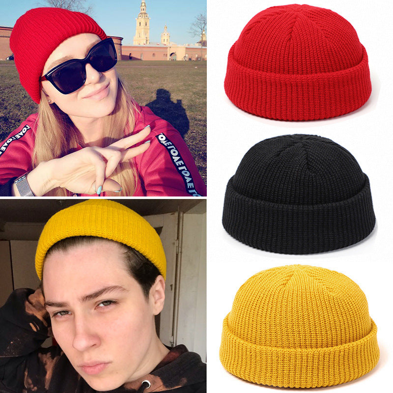 Wool Hat Street Fashion Landlord Hat Short Knitted Melon Skin Hat