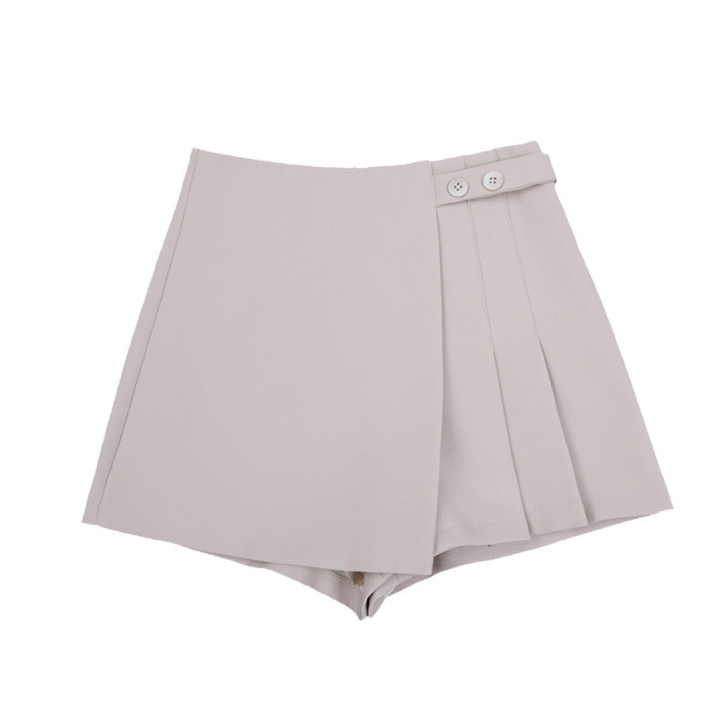 Pleated Skirt, Wearing Skirt Pants, Thin, Wide-legged A-line Shorts