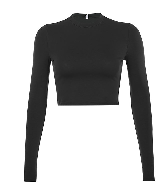 Women's Long Sleeve Bottoming Shirt Sexy Solid Color T-shirt Women's Wear