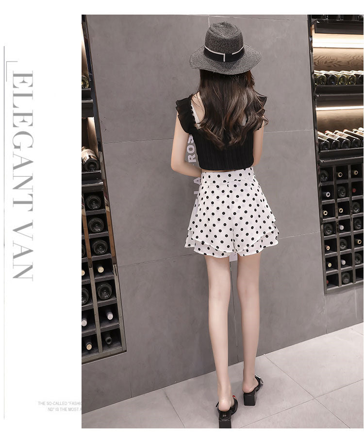 Casual Shorts High Waist Polka Dot Skirt