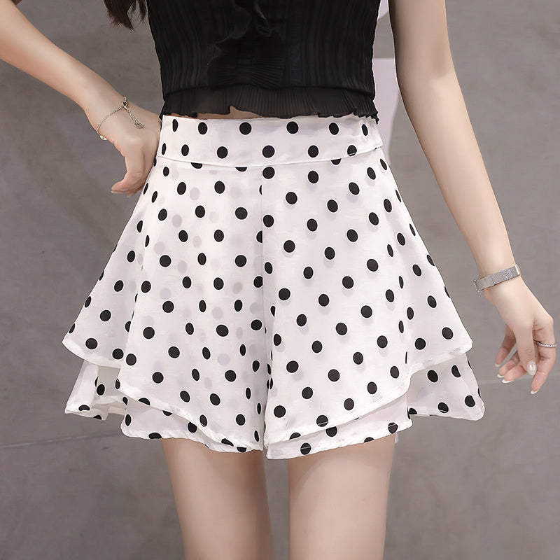 Casual Shorts High Waist Polka Dot Skirt