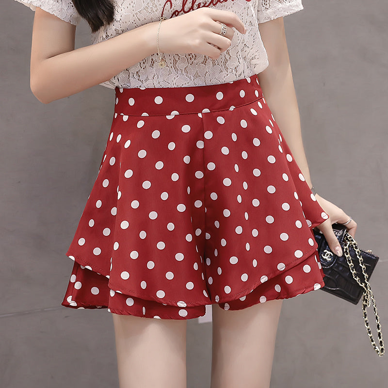 Casual Shorts High Waist Polka Dot Skirt