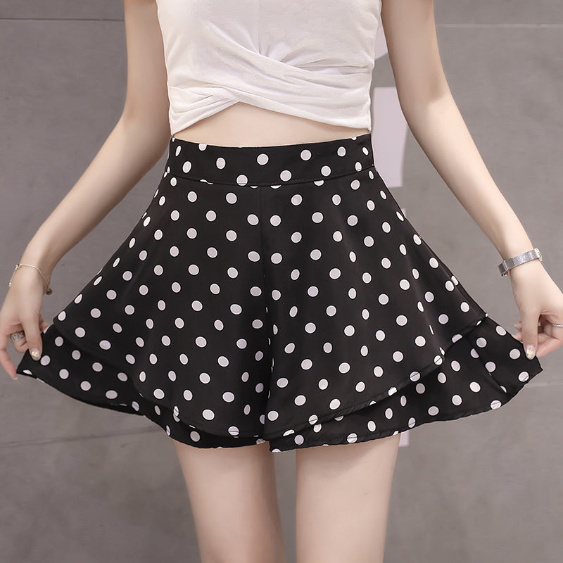 Casual Shorts High Waist Polka Dot Skirt