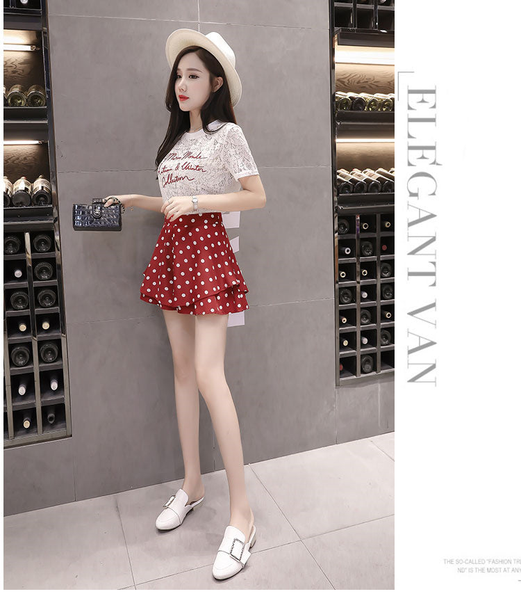 Casual Shorts High Waist Polka Dot Skirt