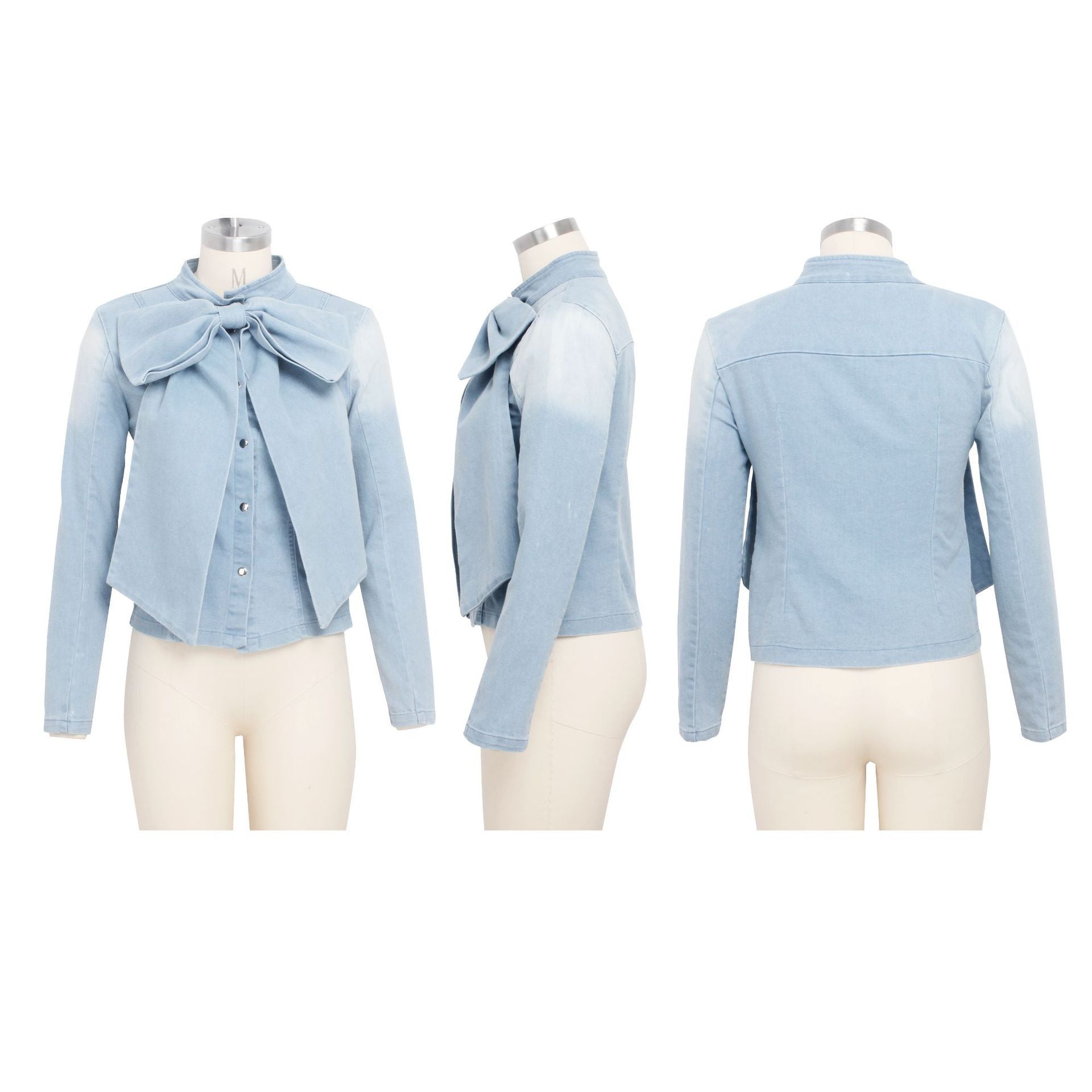 European And American Sexy Fashion Women's Long-sleeved Denim Jacket Top