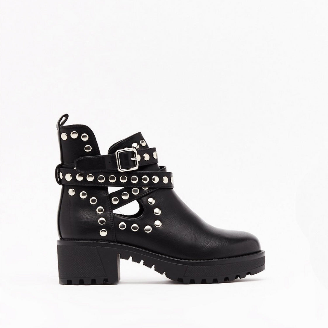 New Mid Tube Comfortable Black Fashion Rivet Boots For Autumn And Winter