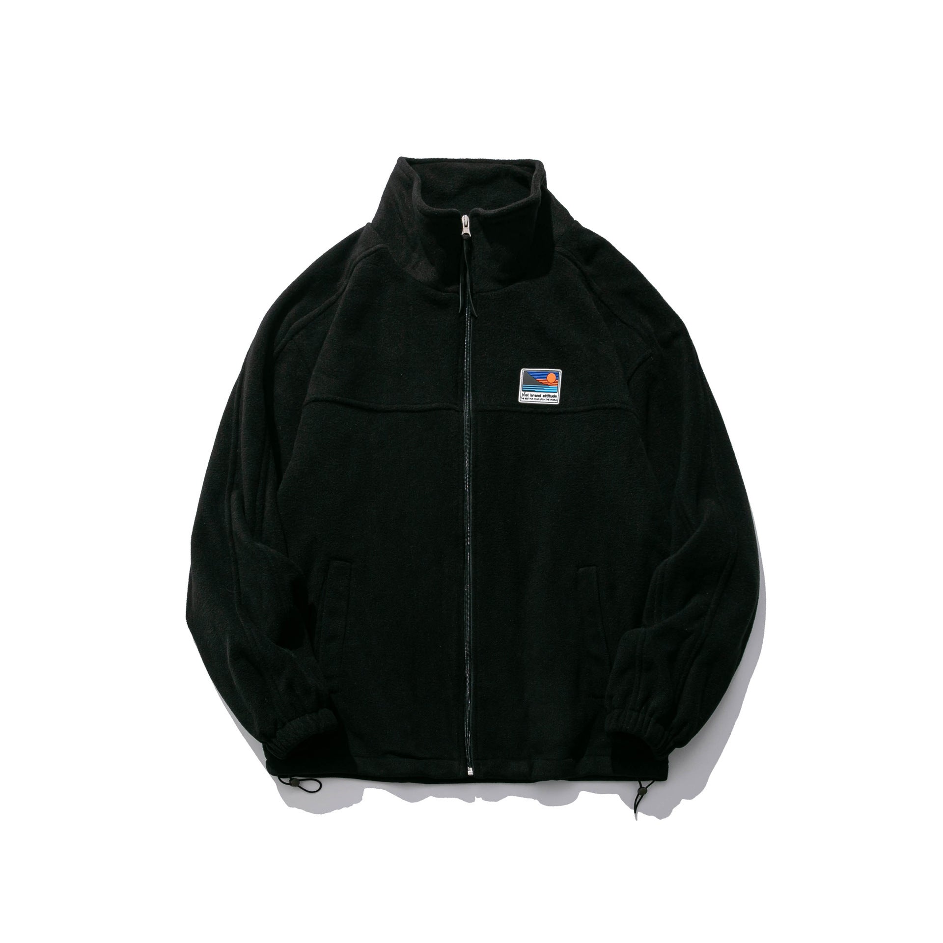 Wu Hang Straight Side Slit Pocket Autumn Casual Youth Khaki Solid Color Cardigan Stand-collar Fleece Jacket