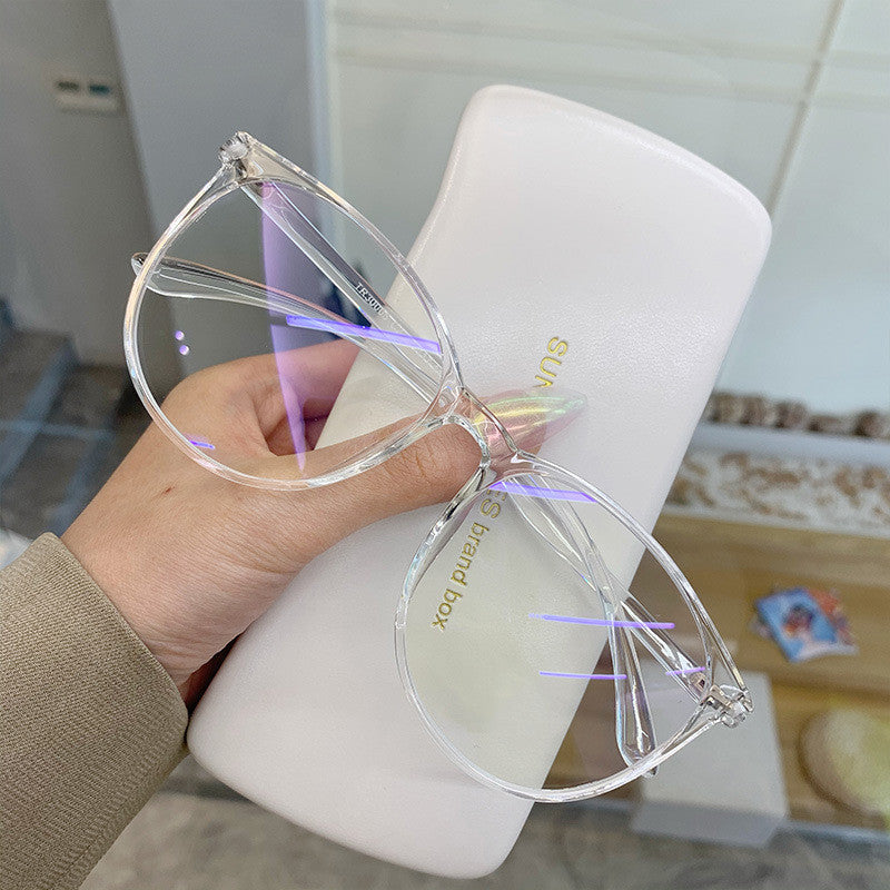Round Face Anti Blue Light Plain Face Can Be Matched With Nearsighted Net Red Eye Frame