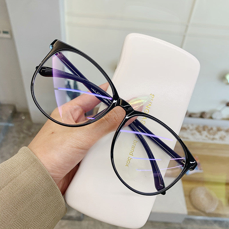 Round Face Anti Blue Light Plain Face Can Be Matched With Nearsighted Net Red Eye Frame