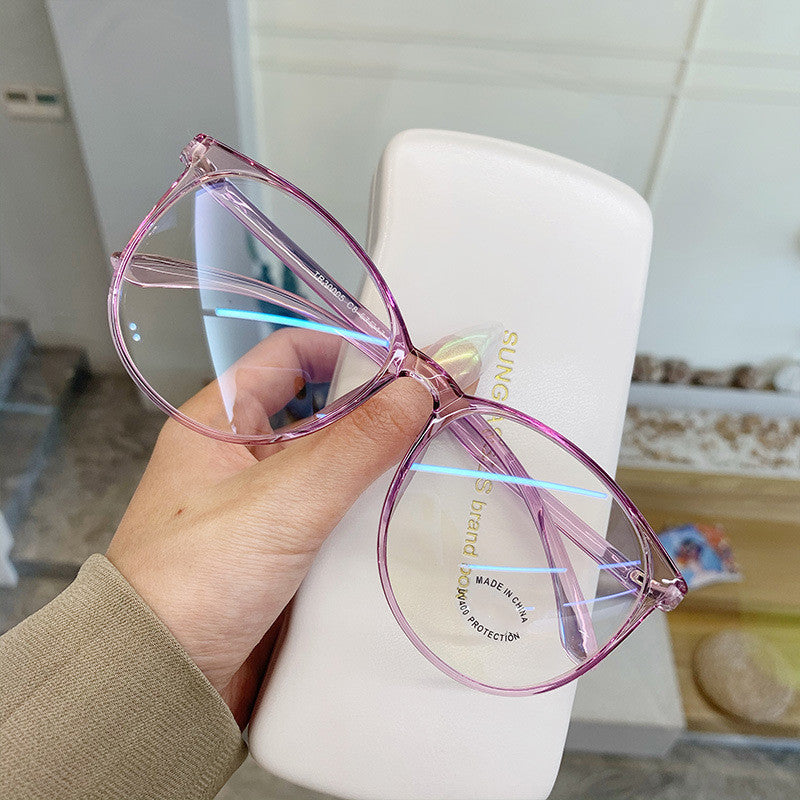 Round Face Anti Blue Light Plain Face Can Be Matched With Nearsighted Net Red Eye Frame