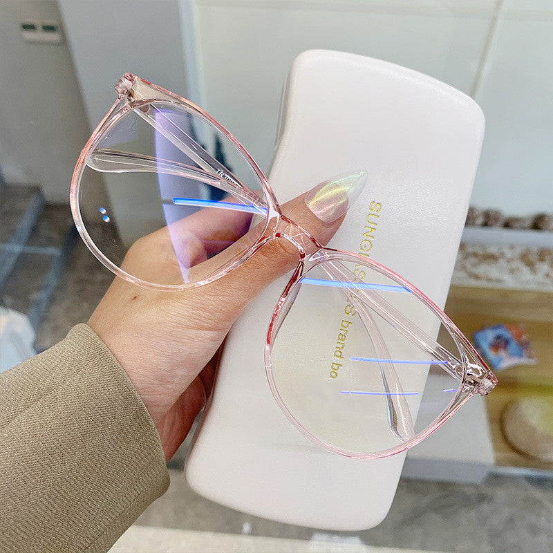 Round Face Anti Blue Light Plain Face Can Be Matched With Nearsighted Net Red Eye Frame