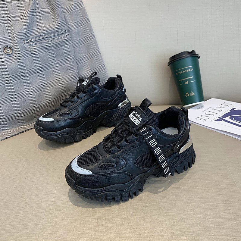 Net Celebrity Korean Style Mesh Thin Section Breathable Thick-soled Casual Sneakers