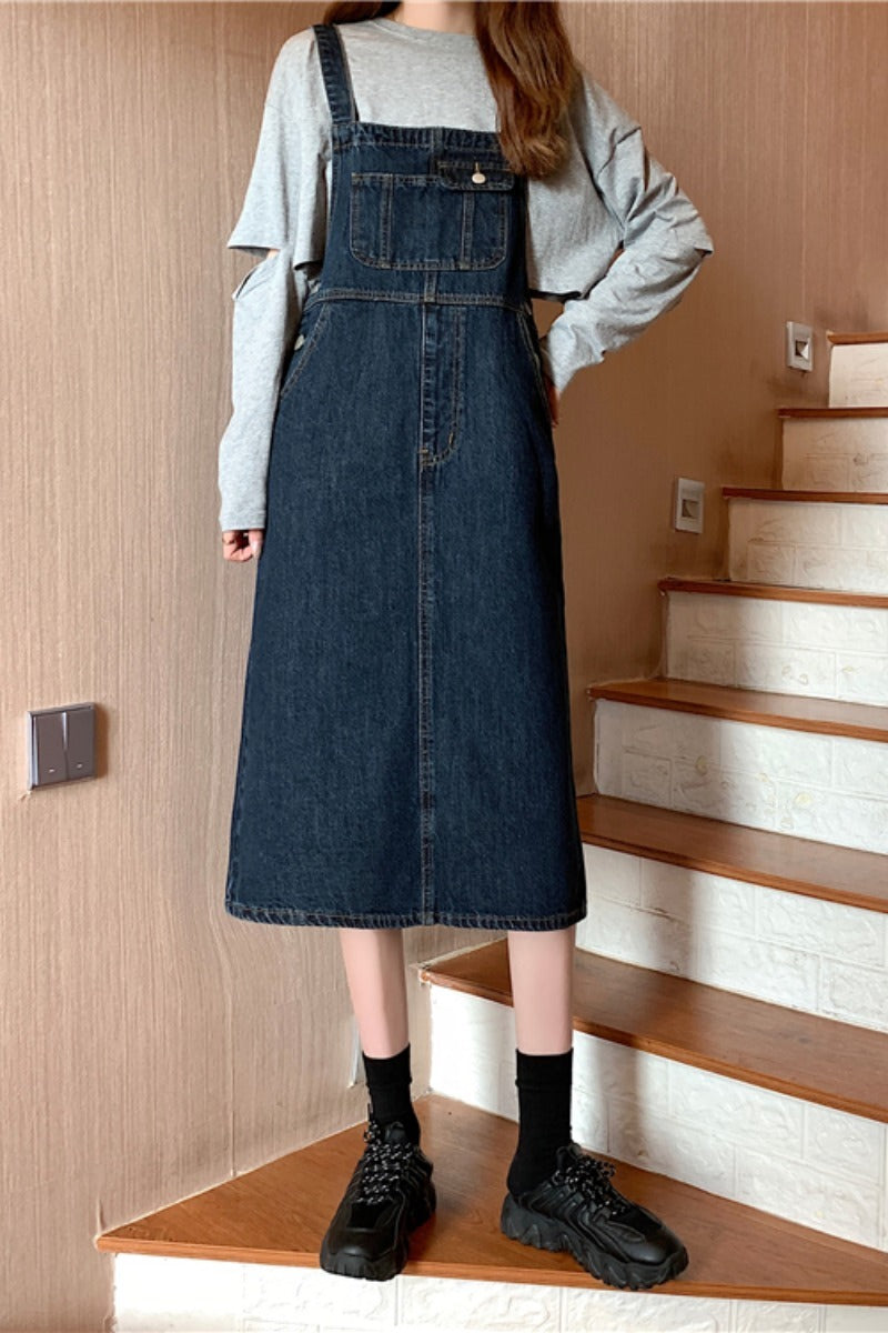 Sleeveless Suspender Skirt For Small Man