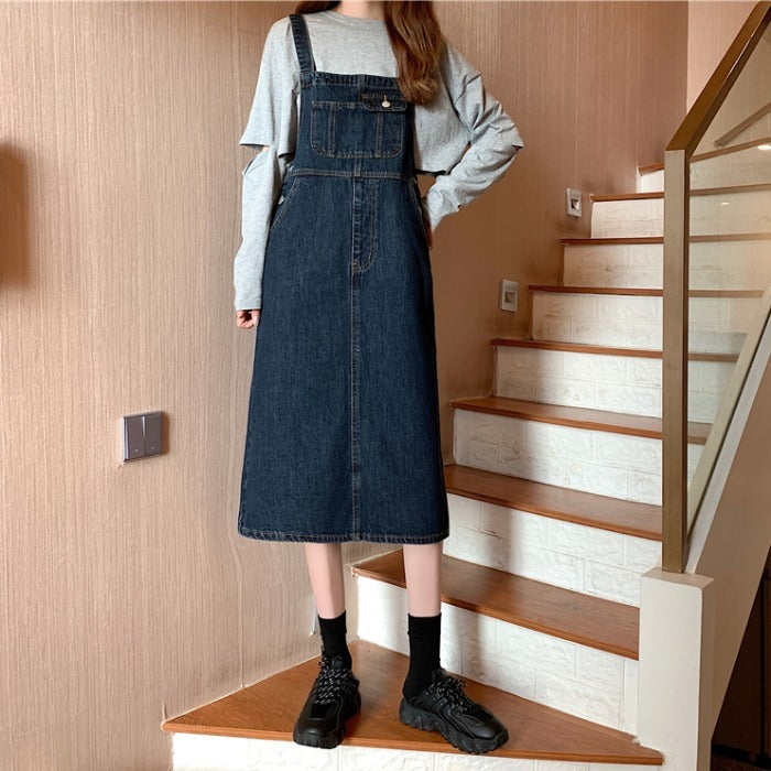 Sleeveless Suspender Skirt For Small Man