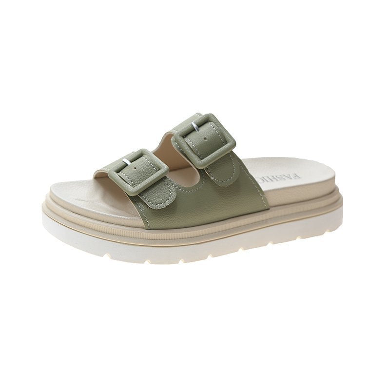 Platform Slippers Sandals Women Buckle Slippers Thick Sole Sandals Women Shoes Summer Leisure Hollow Open Toe Slides