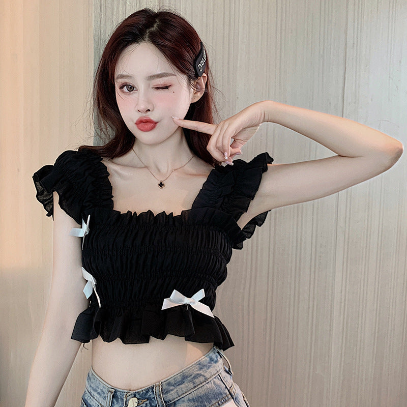 Summer New French Retro Chiffon Shirt