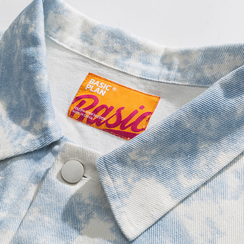 Japanese Spring Style Trendy Tie-Dye Denim