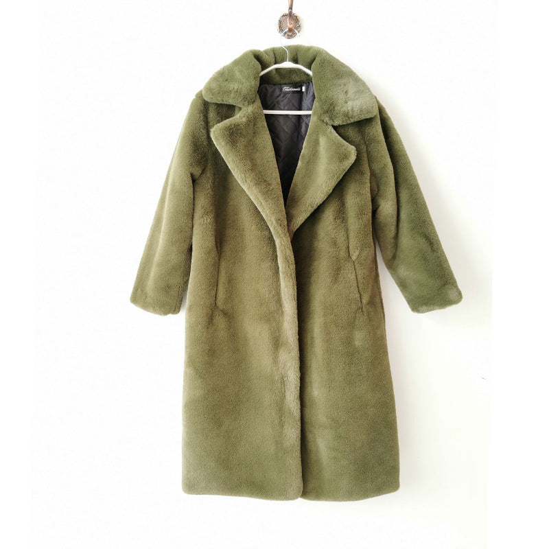 Fur Coat Plus Long Plus Size Women'S Im Itation Rabbit Fur Coat