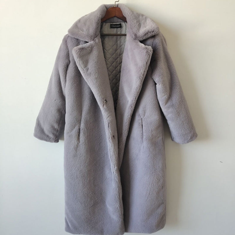 Fur Coat Plus Long Plus Size Women'S Im Itation Rabbit Fur Coat