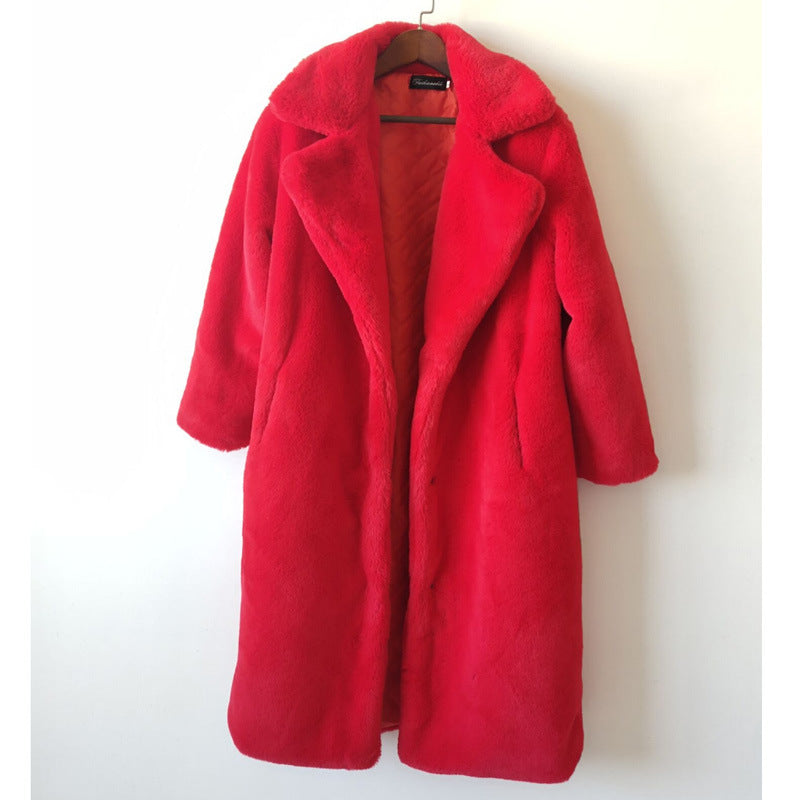 Fur Coat Plus Long Plus Size Women'S Im Itation Rabbit Fur Coat