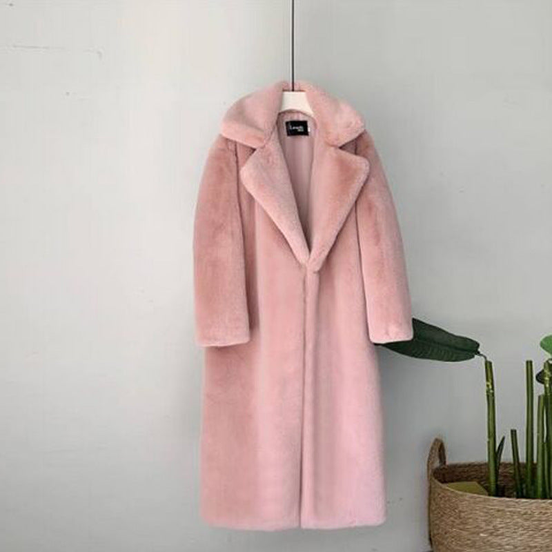 Fur Coat Plus Long Plus Size Women'S Im Itation Rabbit Fur Coat