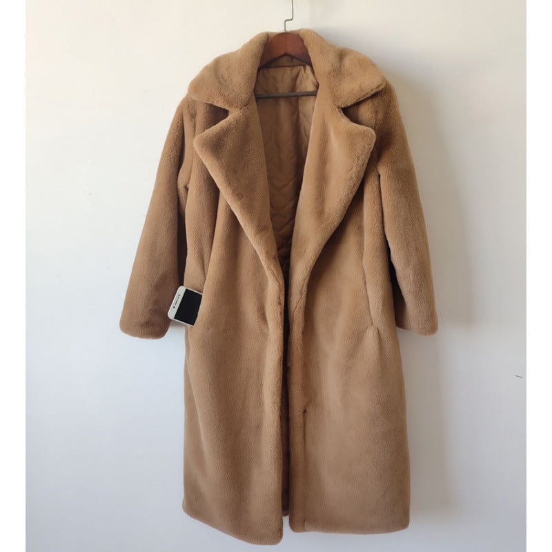 Fur Coat Plus Long Plus Size Women'S Im Itation Rabbit Fur Coat