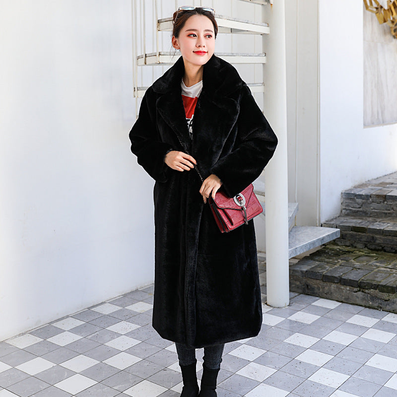 Fur Coat Plus Long Plus Size Women'S Im Itation Rabbit Fur Coat