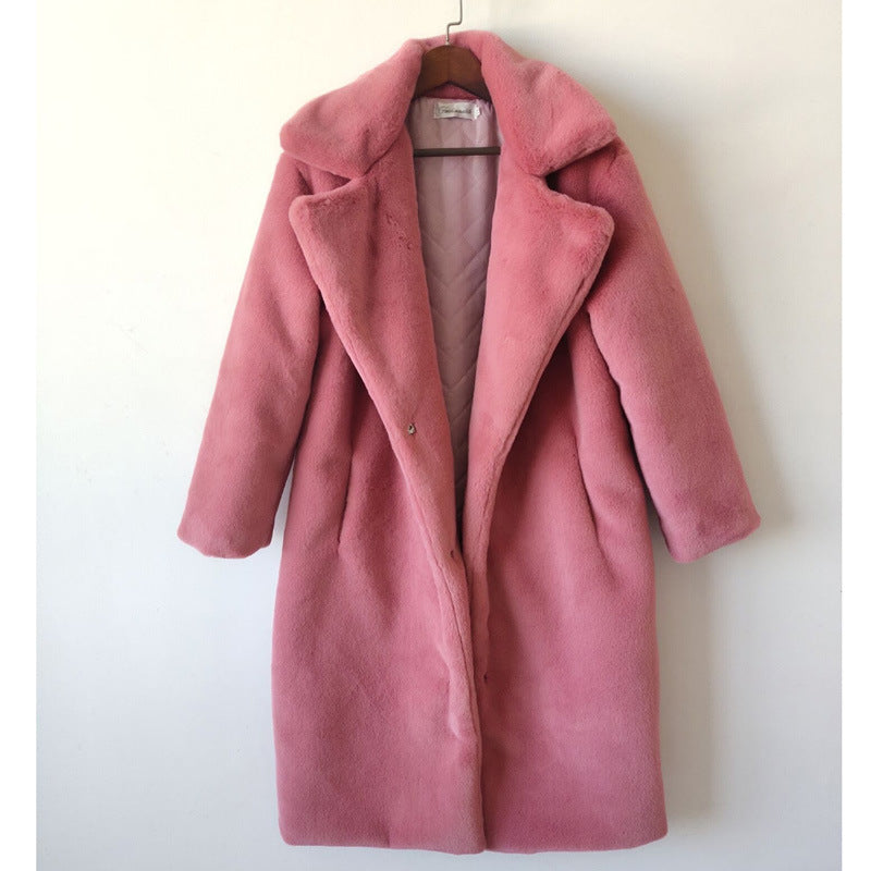 Fur Coat Plus Long Plus Size Women'S Im Itation Rabbit Fur Coat