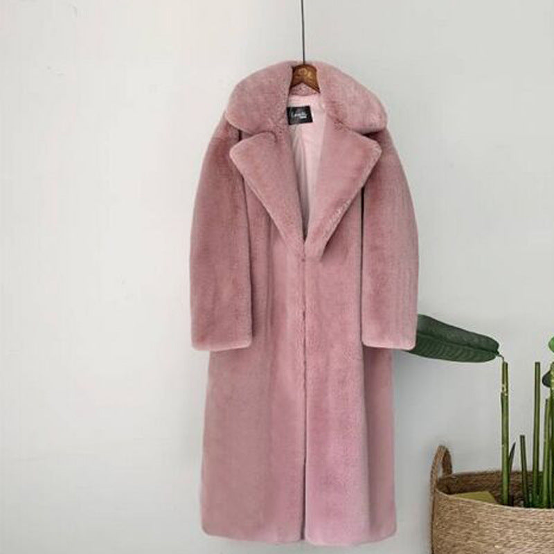 Fur Coat Plus Long Plus Size Women'S Im Itation Rabbit Fur Coat