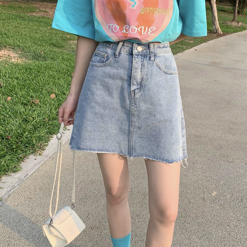 Denim Skirt Female Summer Thin High Waist A-line Skirt New Design Sense Small Hot Girl Short Skirt