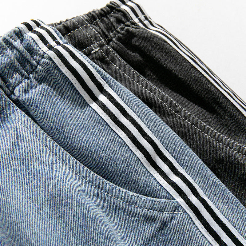 Fashion All-match Elastic Waist Plus Size Denim Shorts