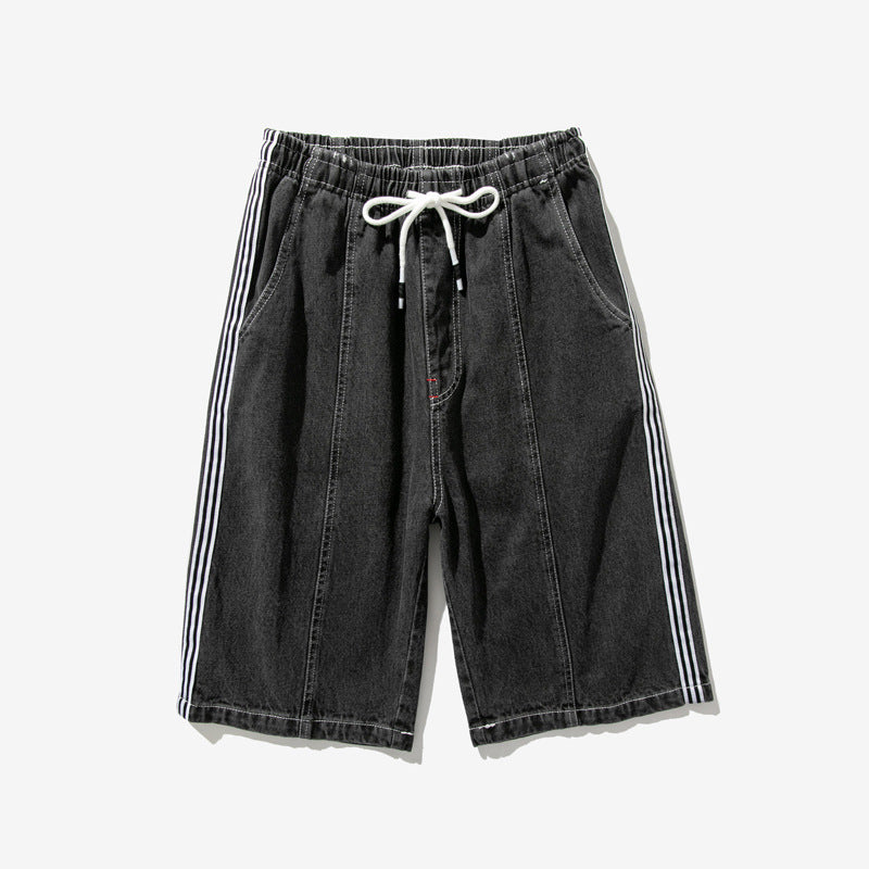 Fashion All-match Elastic Waist Plus Size Denim Shorts