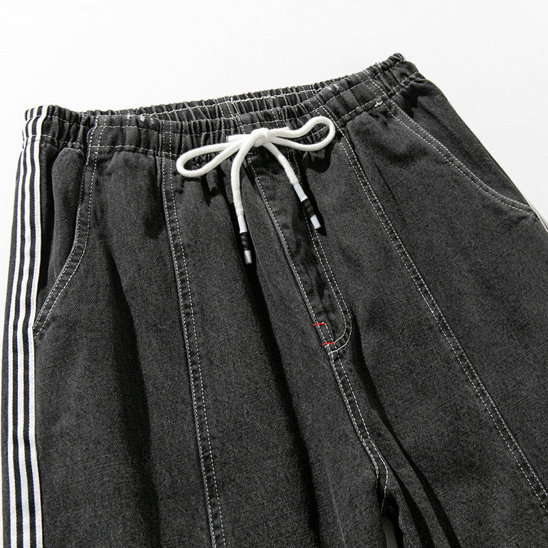Fashion All-match Elastic Waist Plus Size Denim Shorts