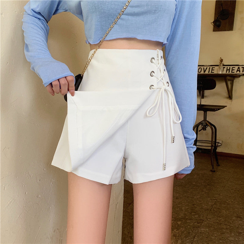 Half-length Skirt Female High Waist Slimming Skirt A-line Package Hip Skirt Strappy Skirt