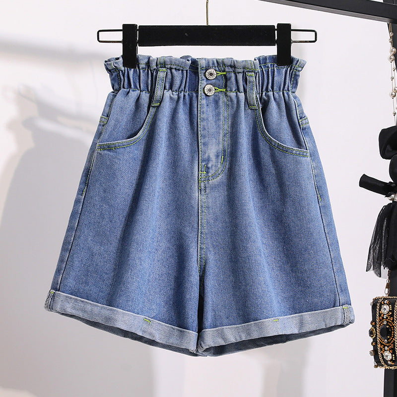 High-waist Washed Thin Drape Jeans